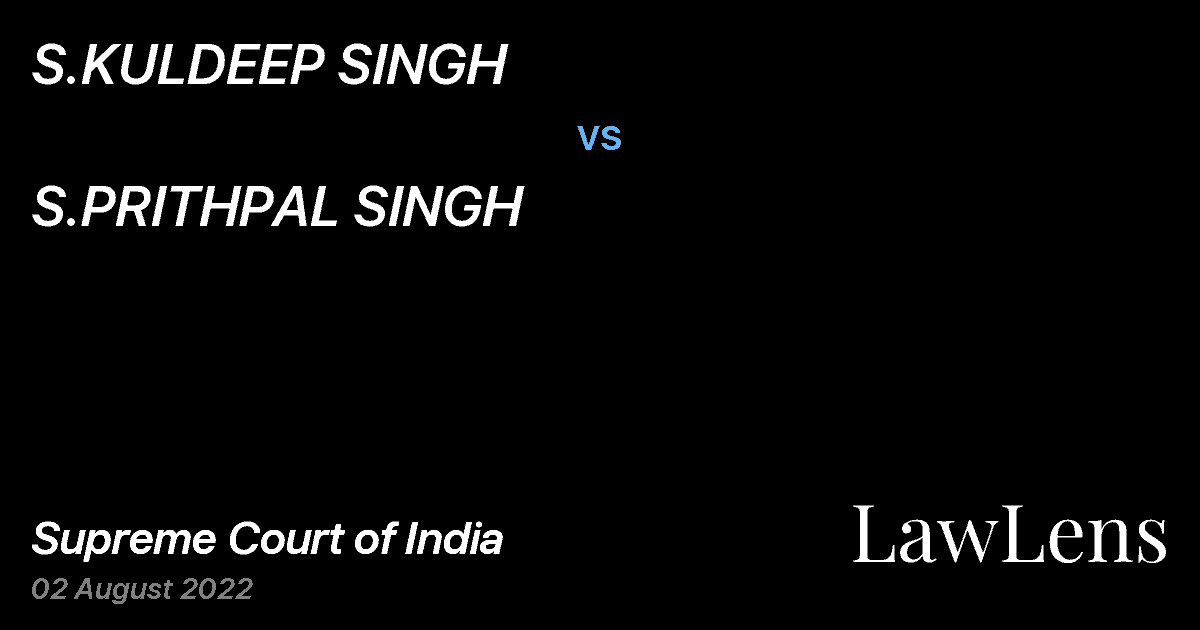 Preview image for S.KULDEEP SINGH vs. S.PRITHPAL SINGH