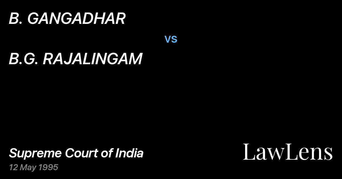 Preview image for B. GANGADHAR vs. B.G. RAJALINGAM