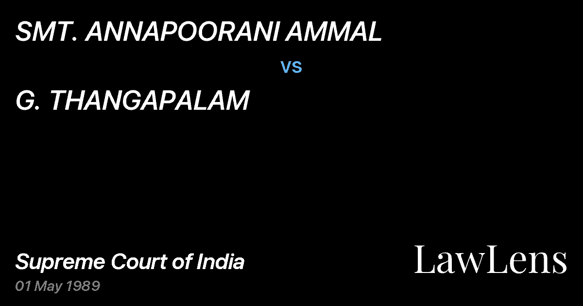 Preview image for SMT. ANNAPOORANI AMMAL vs. G. THANGAPALAM