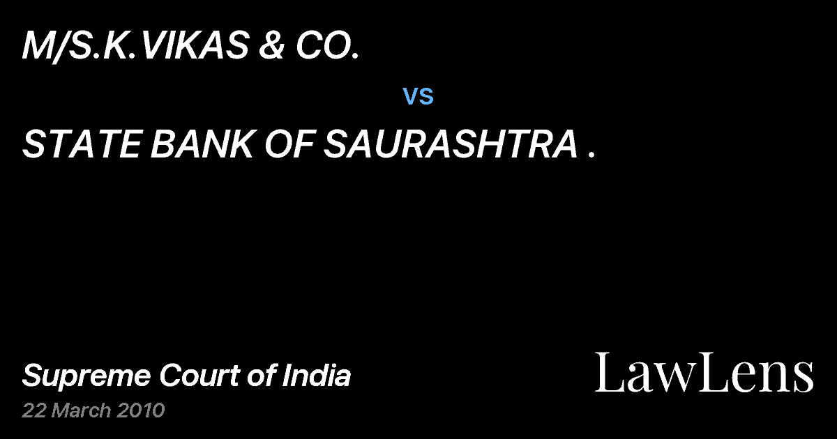 Preview image for M/S.K.VIKAS & CO. vs. STATE BANK OF SAURASHTRA .