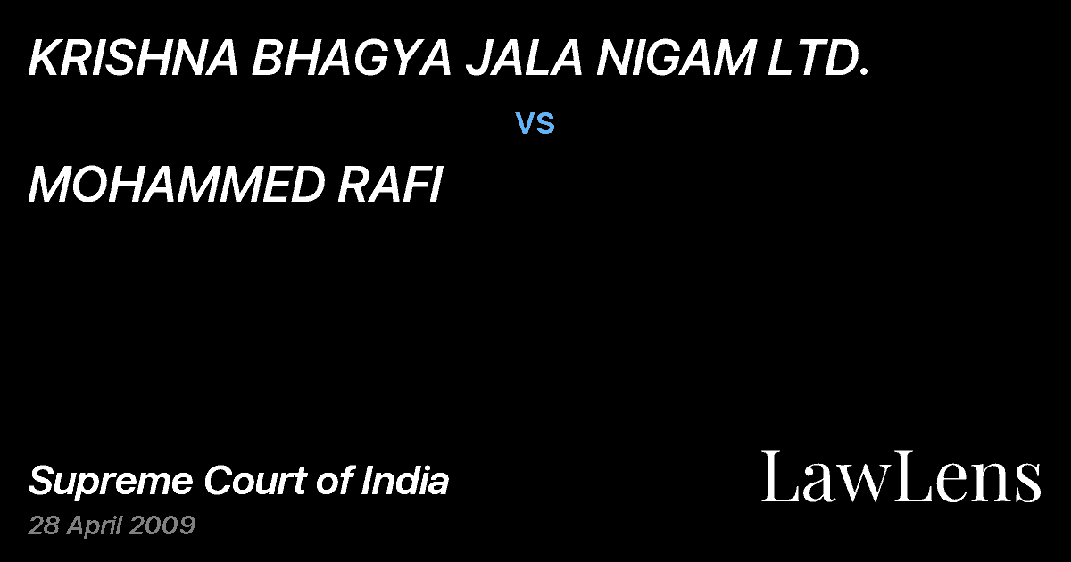 Preview image for KRISHNA BHAGYA JALA NIGAM LTD. vs. MOHAMMED RAFI