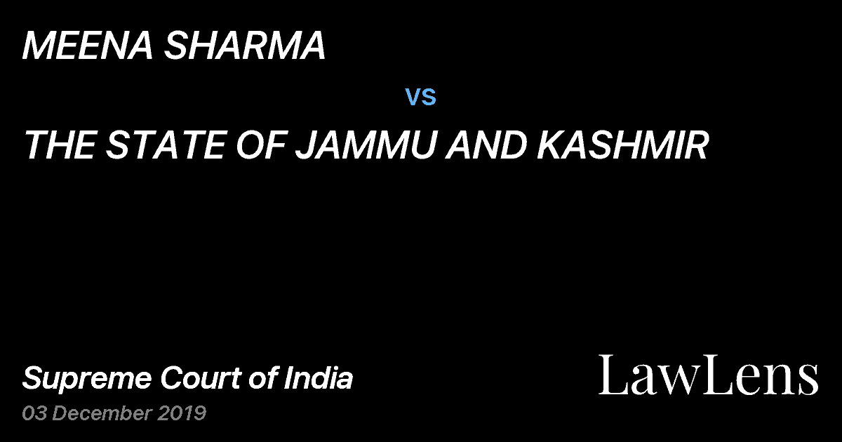Preview image for MEENA SHARMA vs. THE STATE OF JAMMU AND KASHMIR