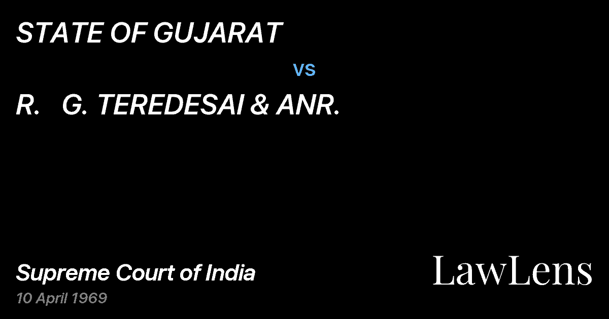 Preview image for STATE OF GUJARAT vs. R.   G. TEREDESAI & ANR.