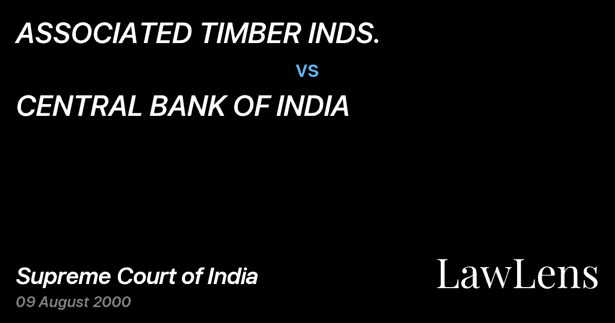 Preview image for ASSOCIATED TIMBER INDS. vs. CENTRAL BANK OF INDIA