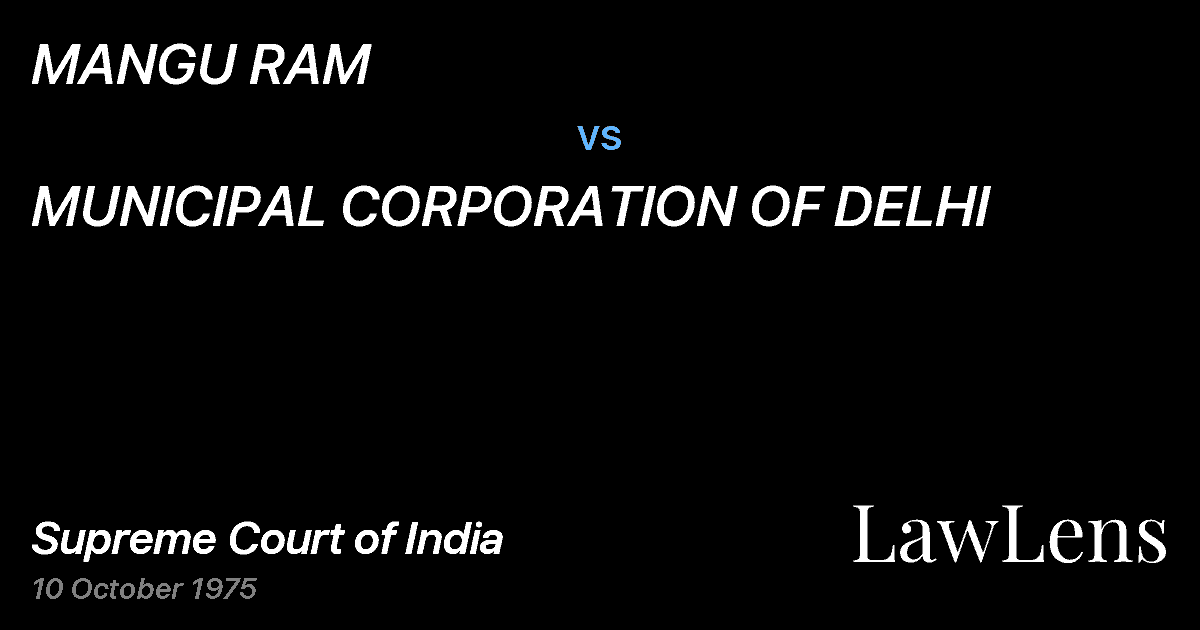 Preview image for MANGU RAM vs. MUNICIPAL CORPORATION OF DELHI