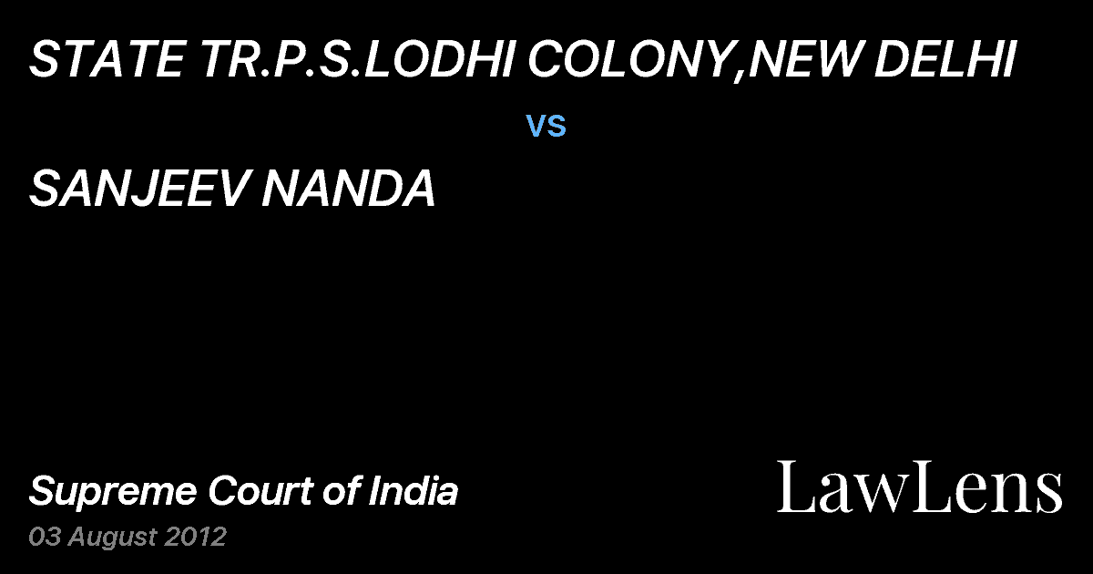 Preview image for STATE TR.P.S.LODHI COLONY,NEW DELHI vs. SANJEEV NANDA