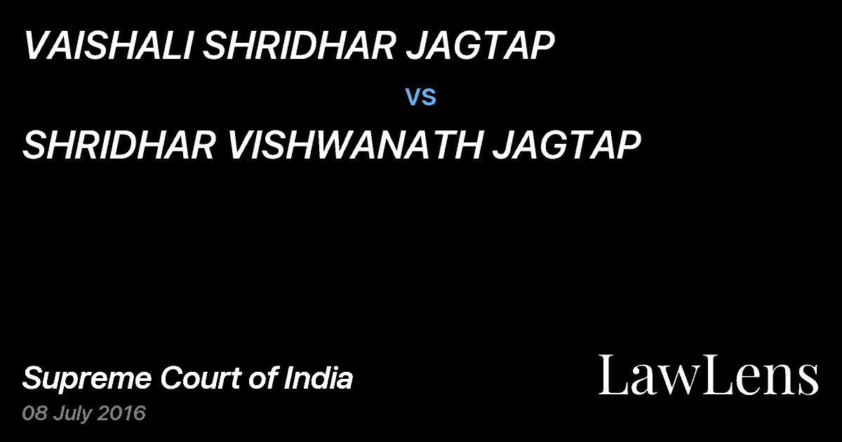 Preview image for VAISHALI SHRIDHAR JAGTAP vs. SHRIDHAR VISHWANATH JAGTAP