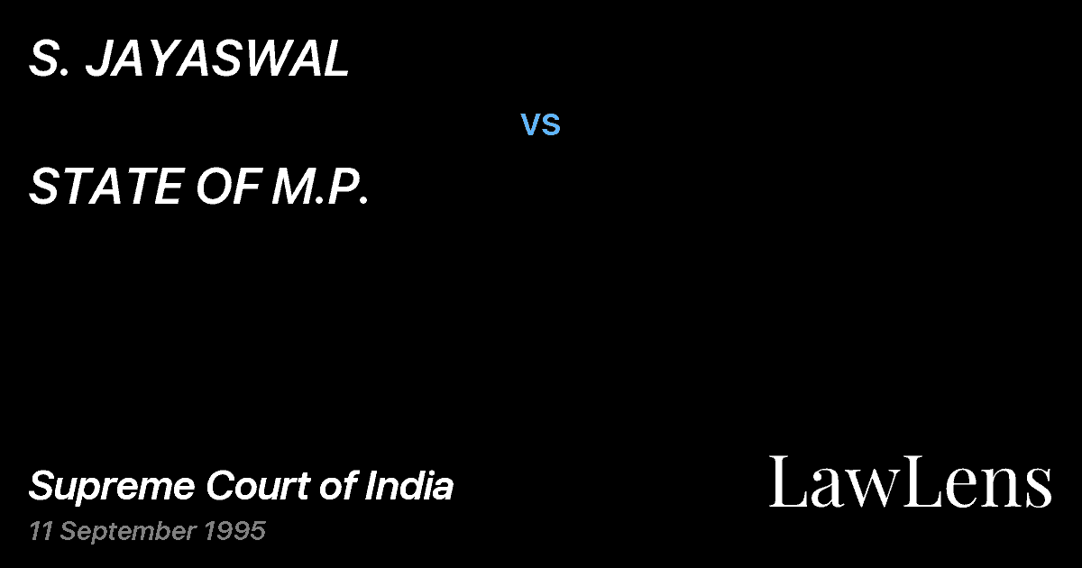 Preview image for S. JAYASWAL vs. STATE OF M.P.