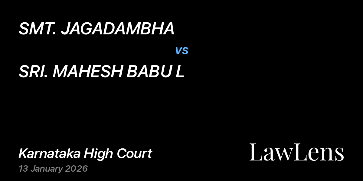 Preview image for SMT. JAGADAMBHA vs. SRI. MAHESH BABU L