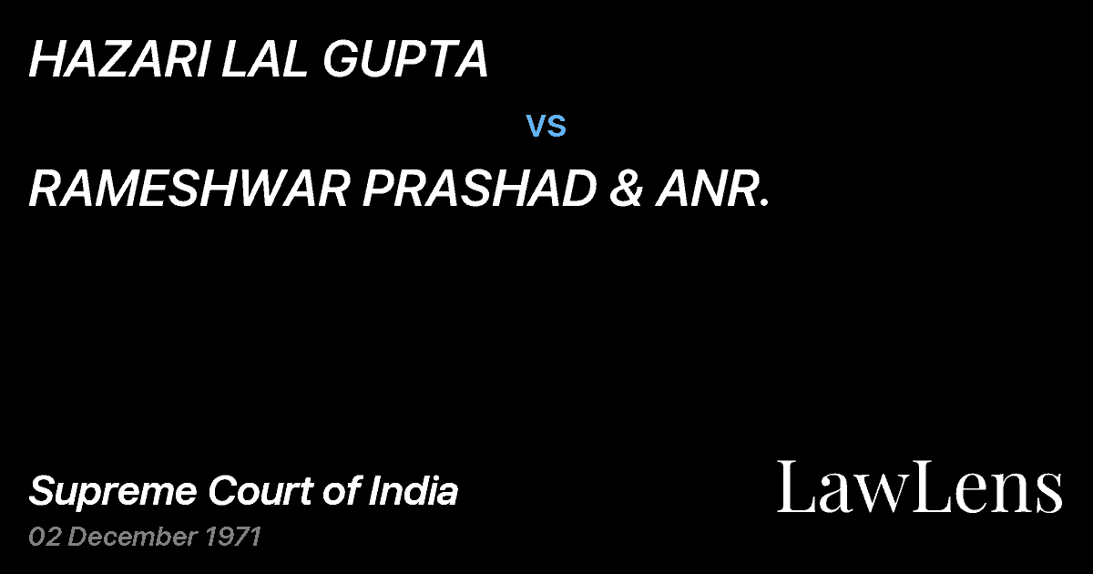 Preview image for HAZARI LAL GUPTA vs. RAMESHWAR PRASHAD & ANR.