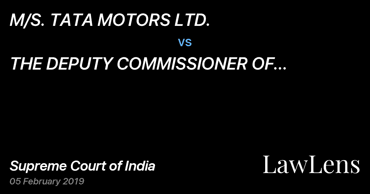 Preview image for M/S. TATA MOTORS LTD. vs. THE DEPUTY COMMISSIONER OF COMMERCIAL TAXES(SPL)