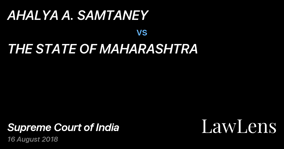 Preview image for AHALYA A. SAMTANEY vs. THE STATE OF MAHARASHTRA