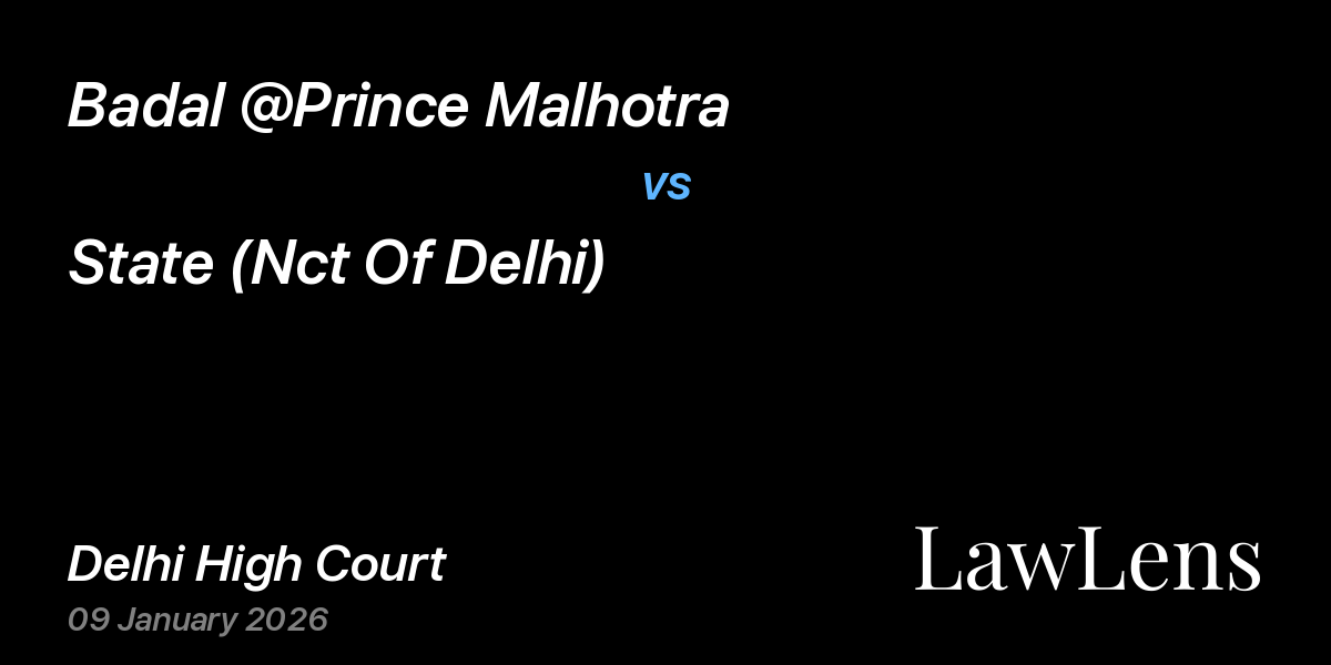Preview image for Badal @Prince Malhotra vs. State (Nct Of Delhi)