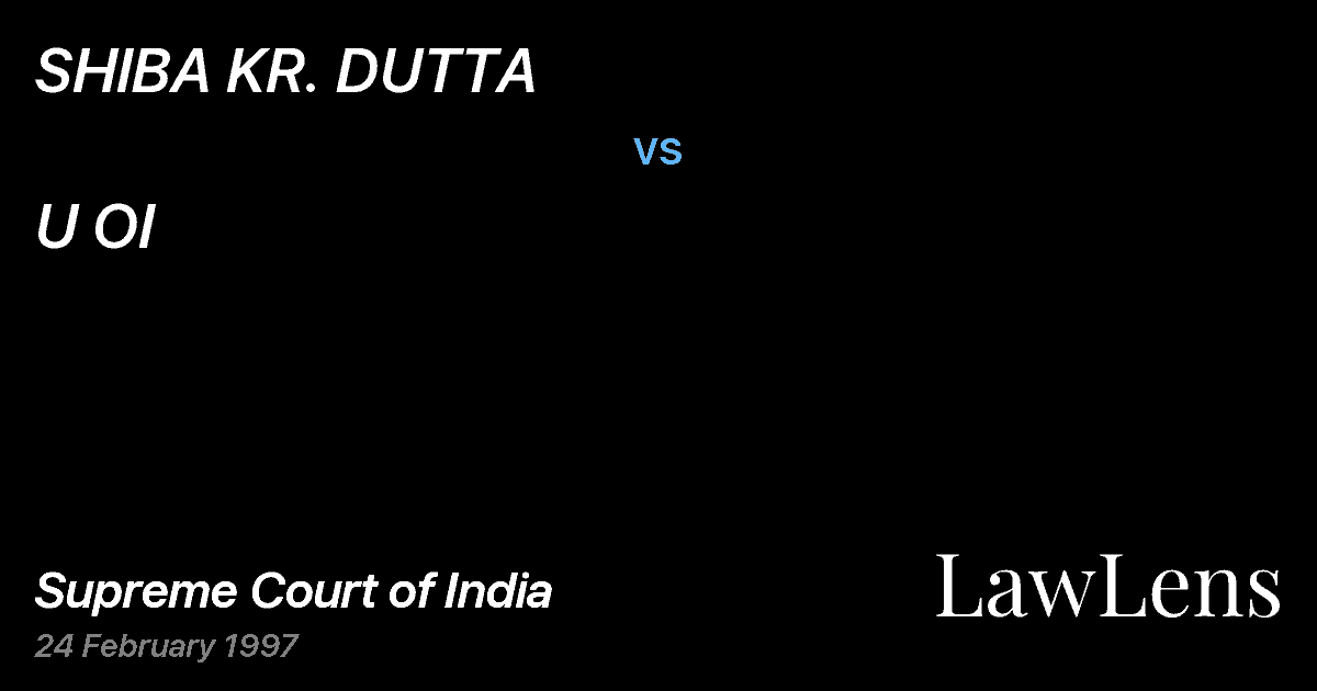 Preview image for SHIBA KR. DUTTA vs. U OI