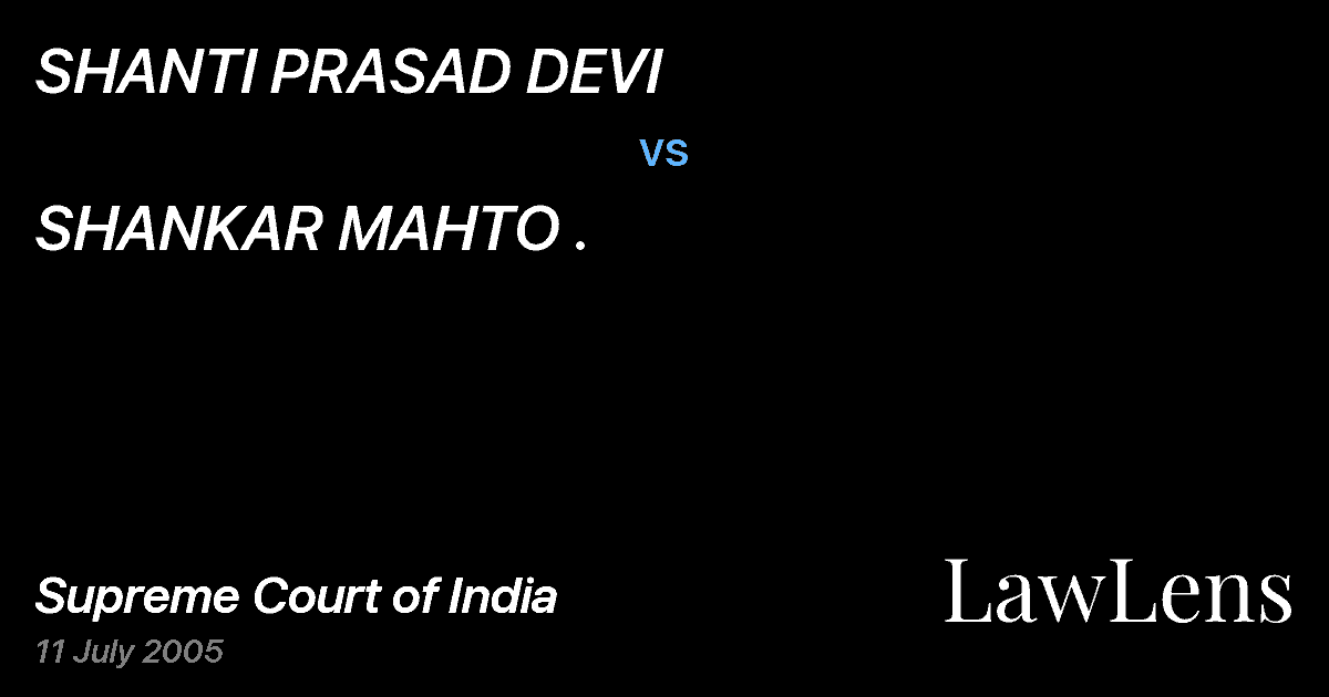 Preview image for SHANTI PRASAD DEVI vs. SHANKAR MAHTO .
