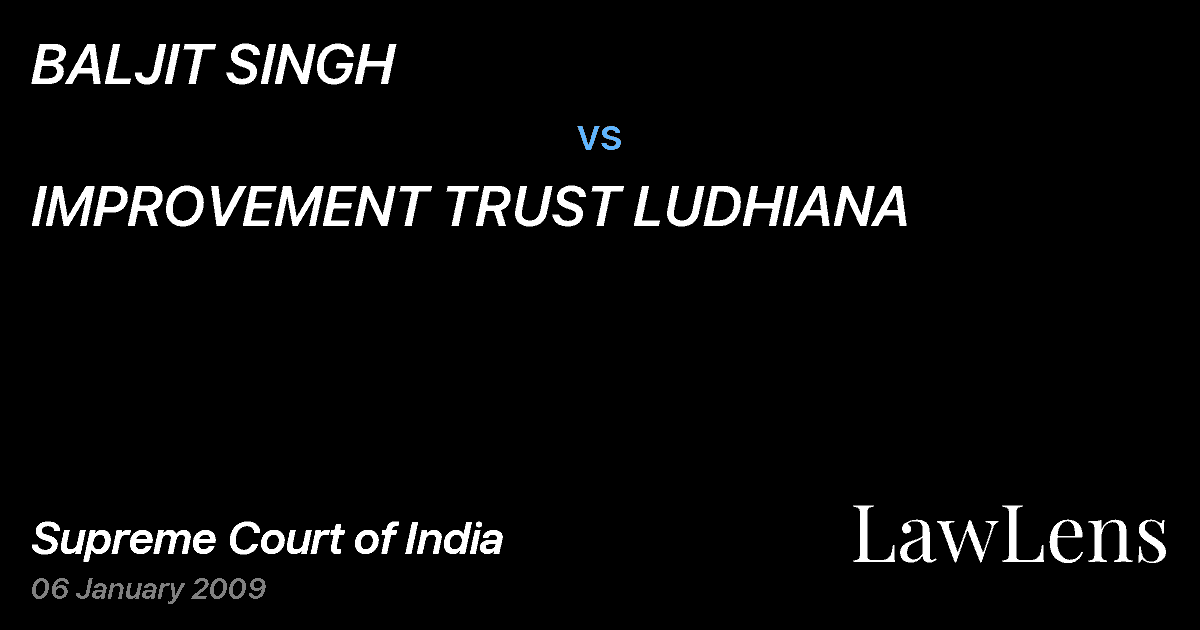 Preview image for BALJIT SINGH vs. IMPROVEMENT TRUST LUDHIANA