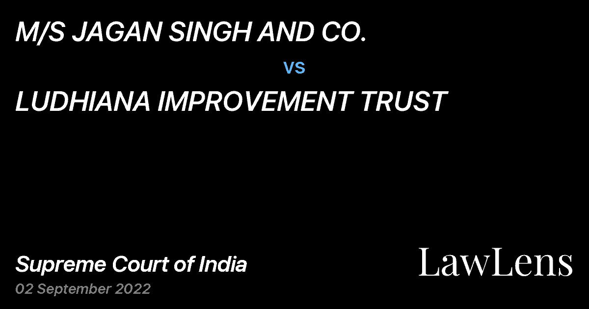 Preview image for M/S JAGAN SINGH AND CO. vs. LUDHIANA IMPROVEMENT TRUST
