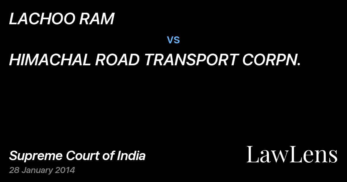 Preview image for LACHOO RAM vs. HIMACHAL ROAD TRANSPORT CORPN.