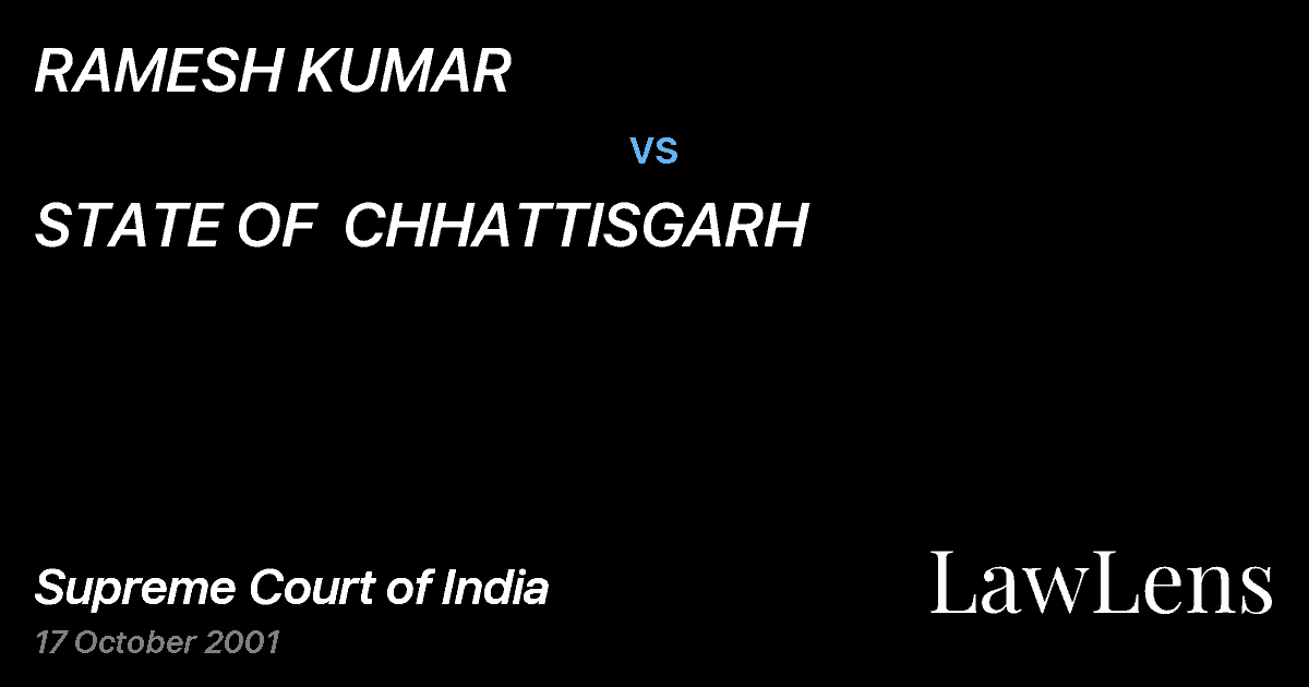 Preview image for RAMESH KUMAR vs. STATE OF  CHHATTISGARH
