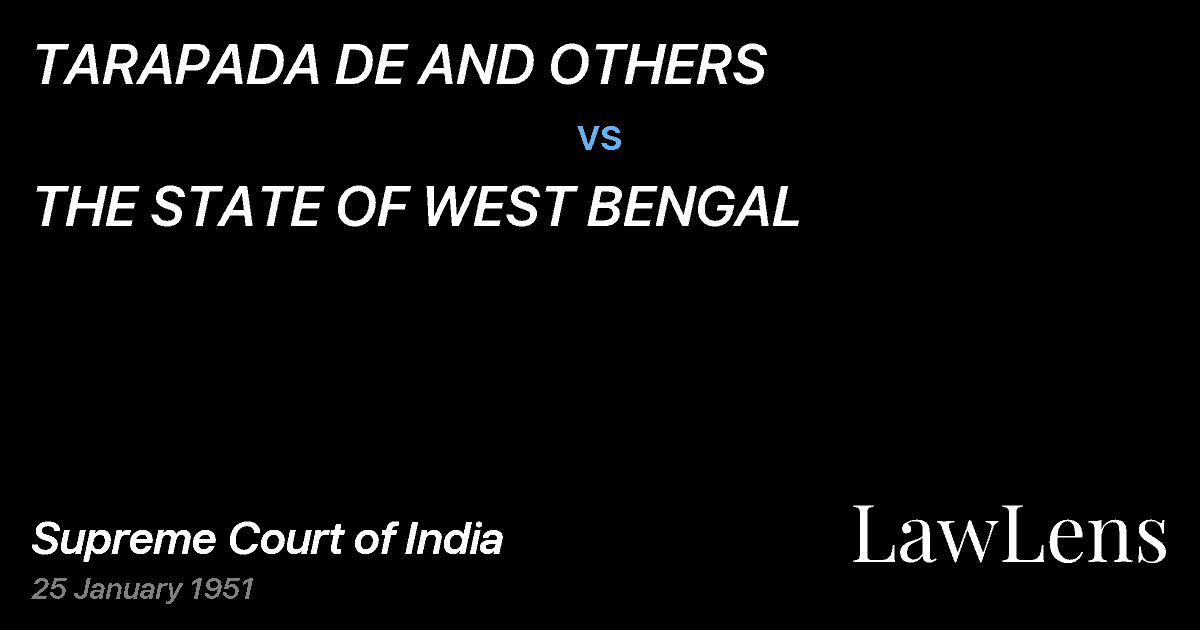 Preview image for TARAPADA DE AND OTHERS vs. THE STATE OF WEST BENGAL