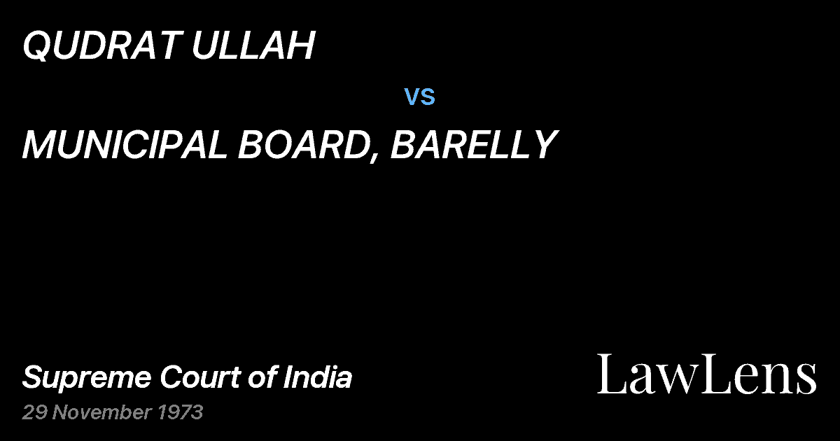 Preview image for QUDRAT ULLAH vs. MUNICIPAL BOARD, BARELLY