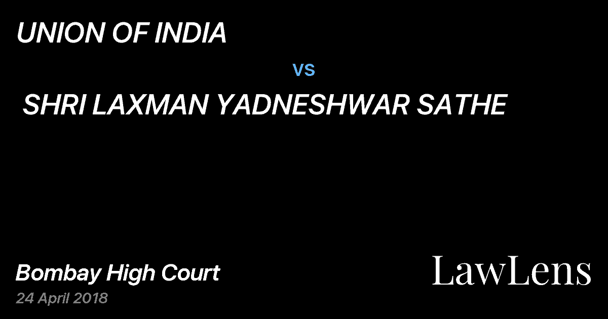 Preview image for UNION OF INDIA  vs.  SHRI LAXMAN YADNESHWAR SATHE