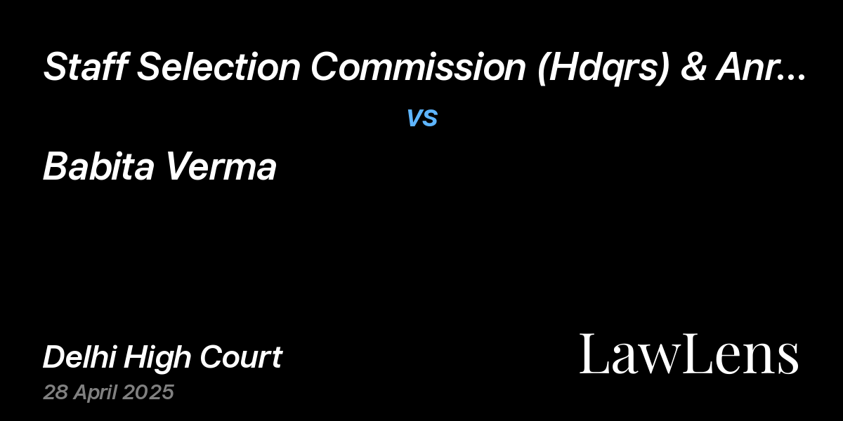 Preview image for Staff Selection Commission (Hdqrs) & Anr. vs. Babita Verma