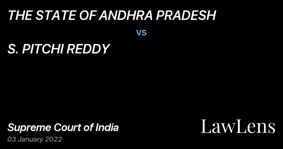 Preview image for THE STATE OF ANDHRA PRADESH vs. S. PITCHI REDDY