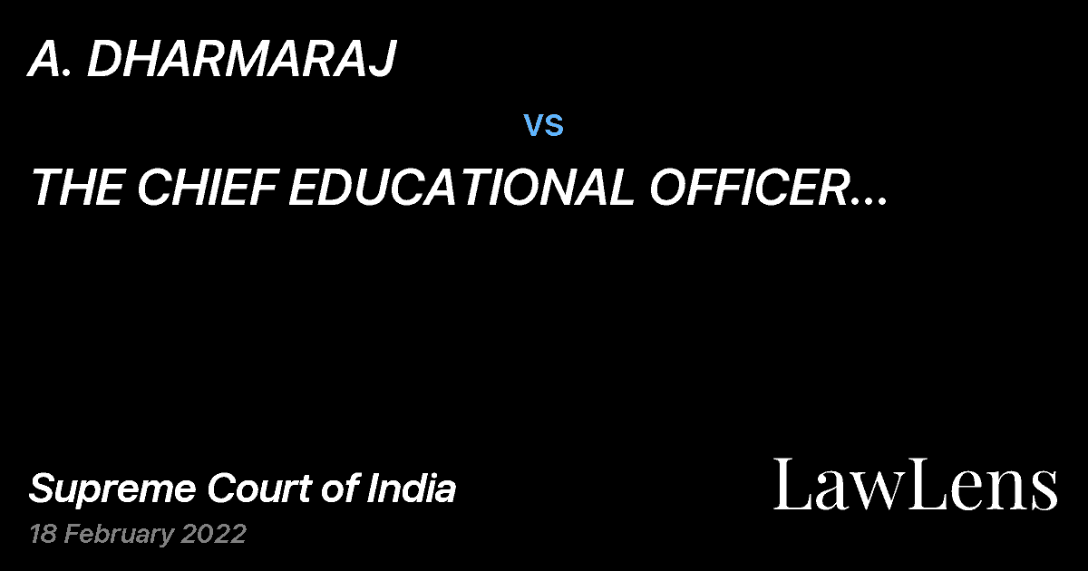 Preview image for A. DHARMARAJ vs. THE CHIEF EDUCATIONAL OFFICER PUDUKKOTTAI