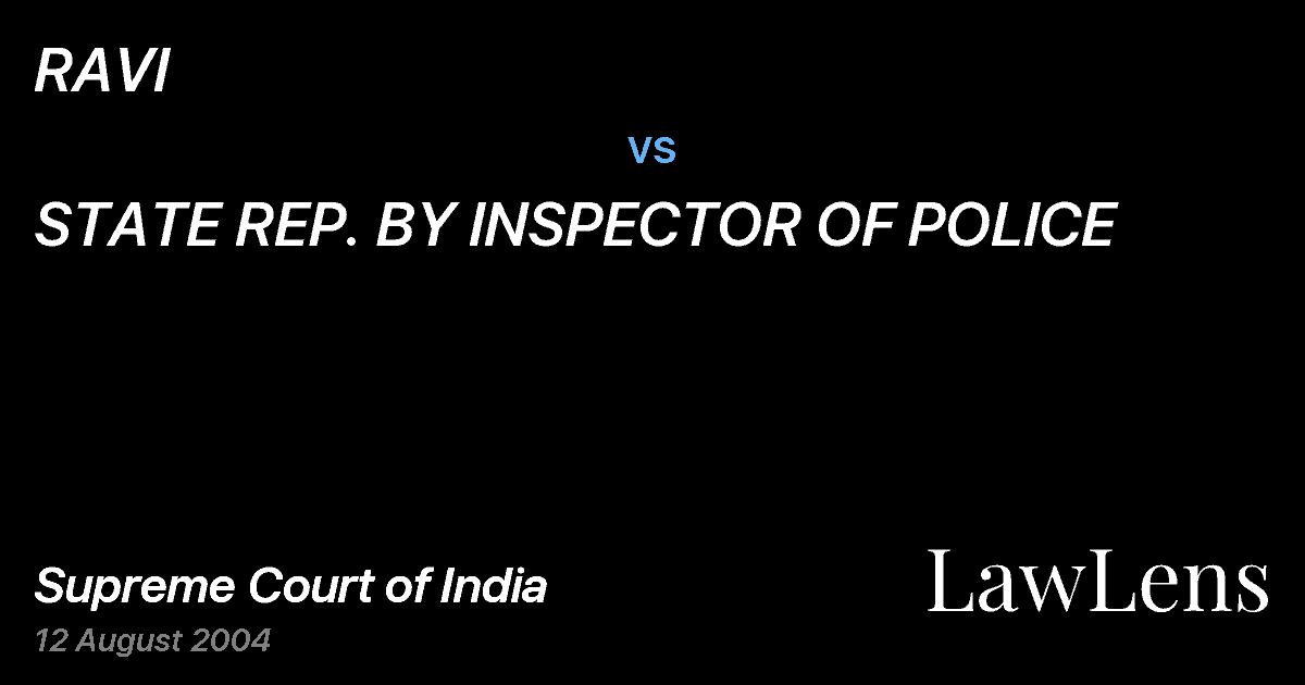 Preview image for RAVI vs. STATE REP. BY INSPECTOR OF POLICE