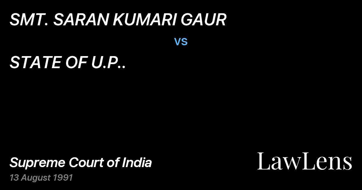Preview image for SMT. SARAN KUMARI GAUR vs. STATE OF U.P..