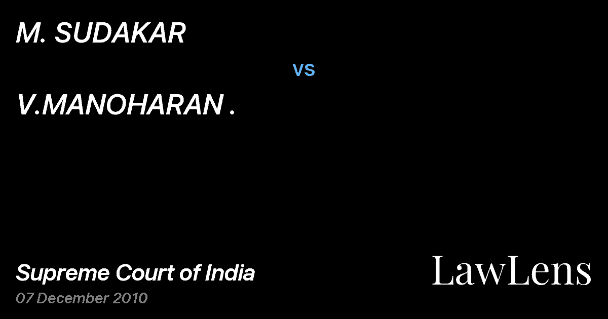 Preview image for M. SUDAKAR vs. V.MANOHARAN .