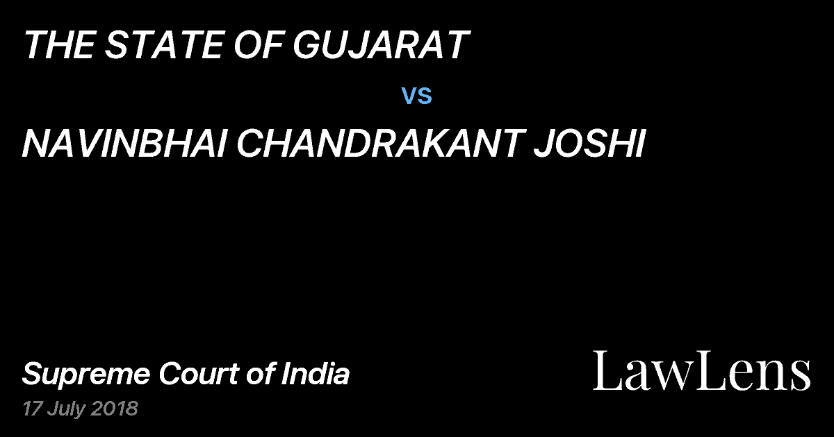 Preview image for THE STATE OF GUJARAT vs. NAVINBHAI CHANDRAKANT JOSHI