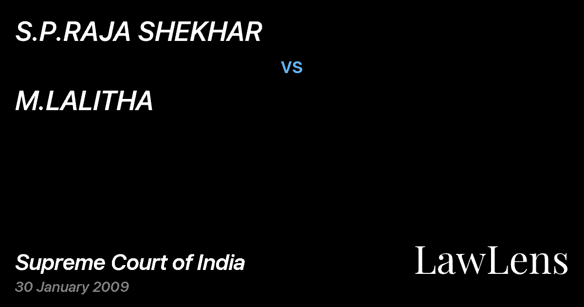 Preview image for S.P.RAJA SHEKHAR vs. M.LALITHA