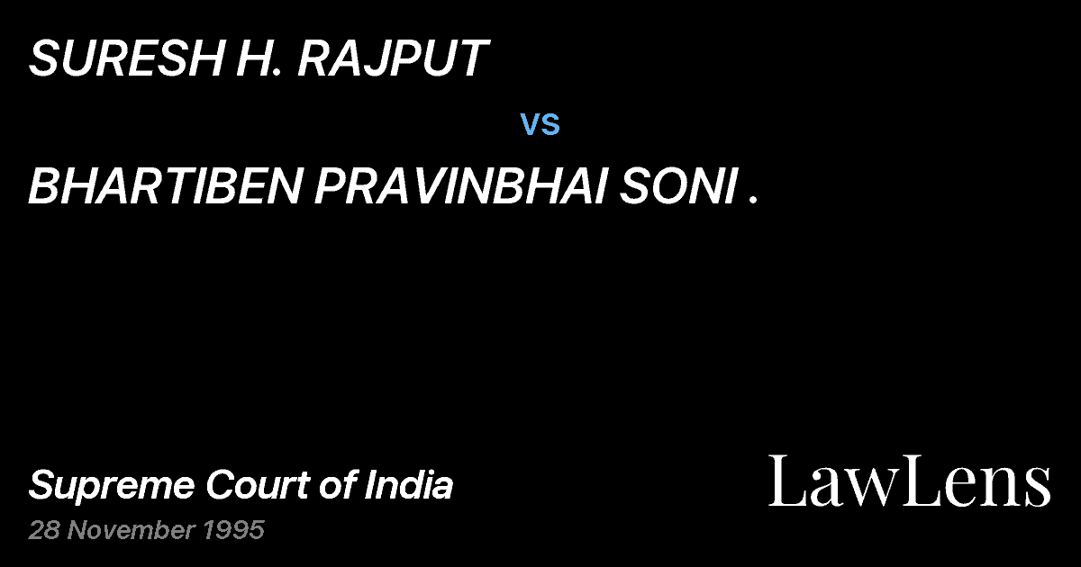 Preview image for SURESH H. RAJPUT vs. BHARTIBEN PRAVINBHAI SONI .