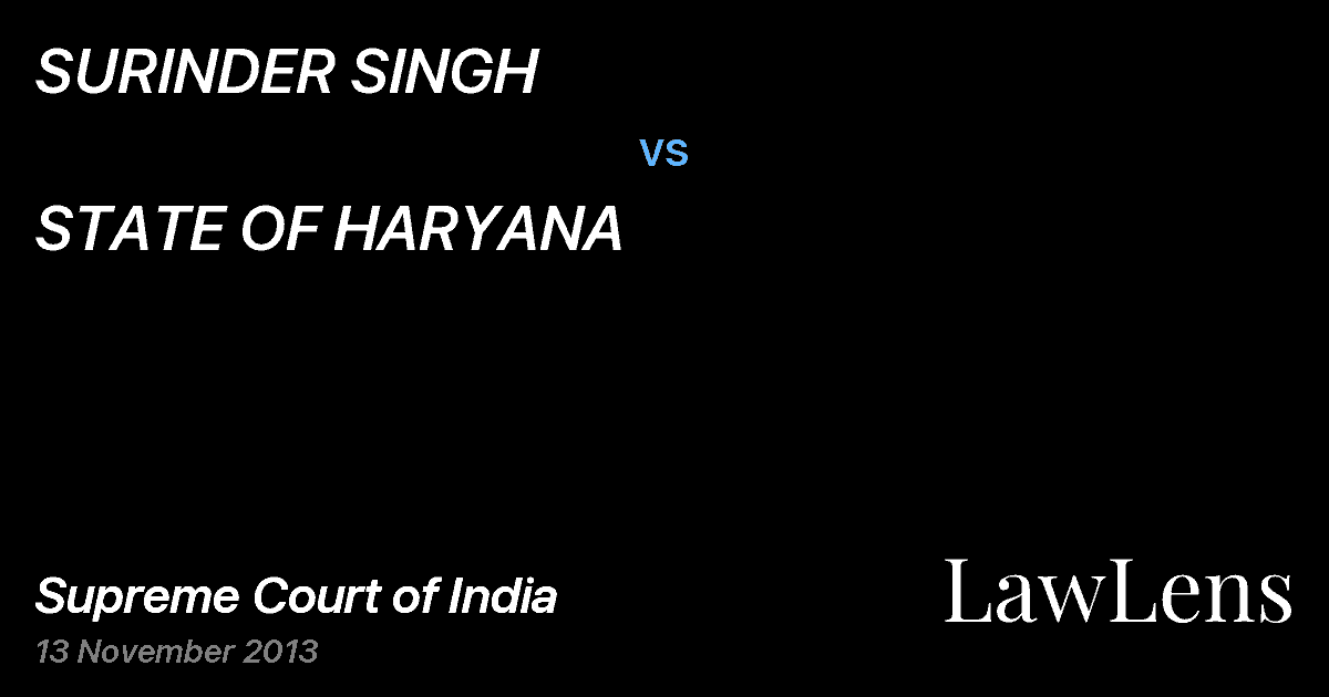 Preview image for SURINDER SINGH vs. STATE OF HARYANA