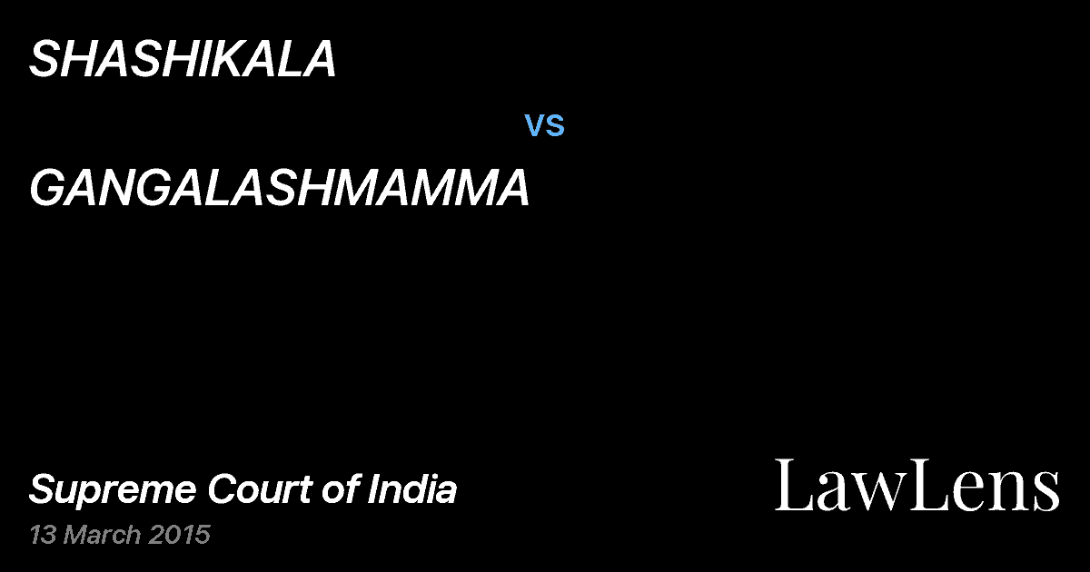 Preview image for SHASHIKALA vs. GANGALASHMAMMA