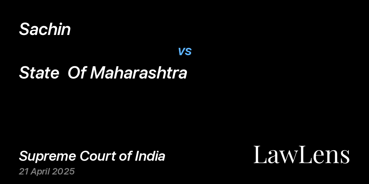 Preview image for Sachin vs. State  Of Maharashtra