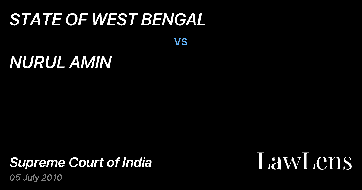 Preview image for STATE OF WEST BENGAL vs. NURUL AMIN