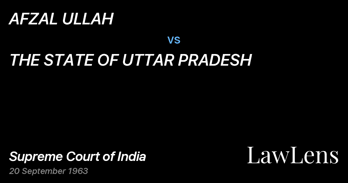 Preview image for AFZAL ULLAH vs. THE STATE OF UTTAR PRADESH