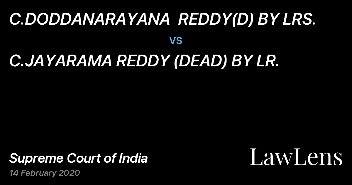 Preview image for C.DODDANARAYANA  REDDY(D) BY LRS. vs. C.JAYARAMA REDDY (DEAD) BY LR.