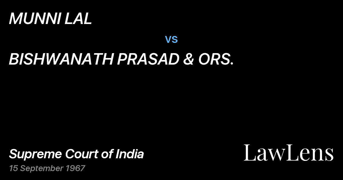 Preview image for MUNNI LAL vs. BISHWANATH PRASAD & ORS.
