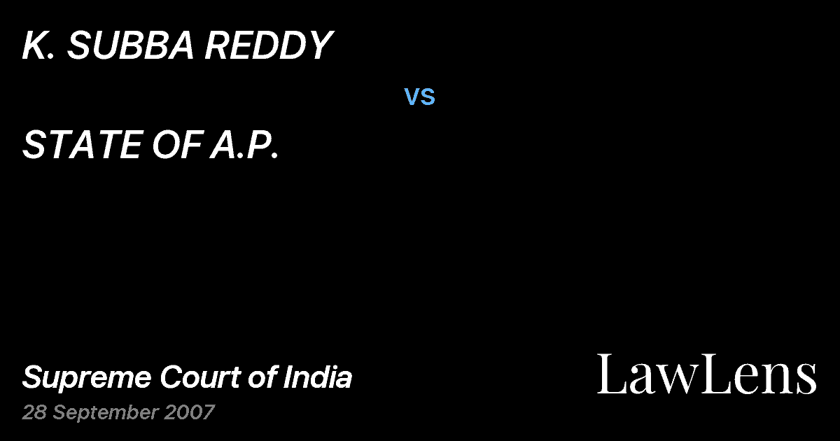 Preview image for K. SUBBA REDDY vs. STATE OF A.P.