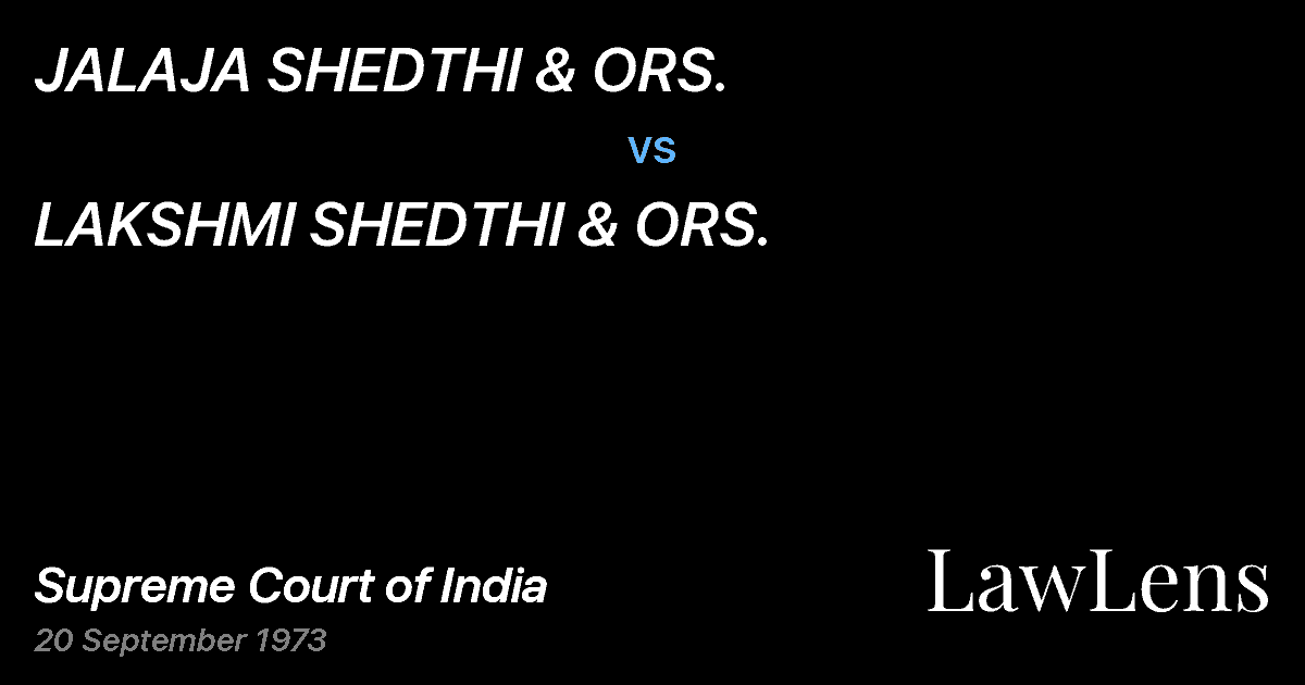 Preview image for JALAJA SHEDTHI & ORS. vs. LAKSHMI SHEDTHI & ORS.