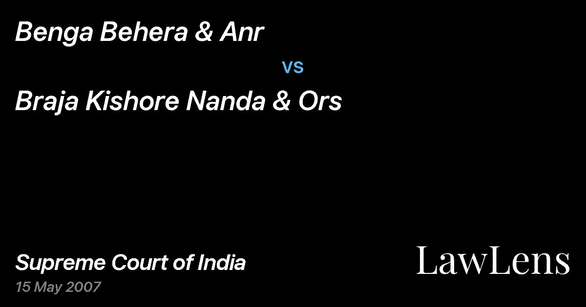 Preview image for Benga Behera & Anr vs. Braja Kishore Nanda & Ors