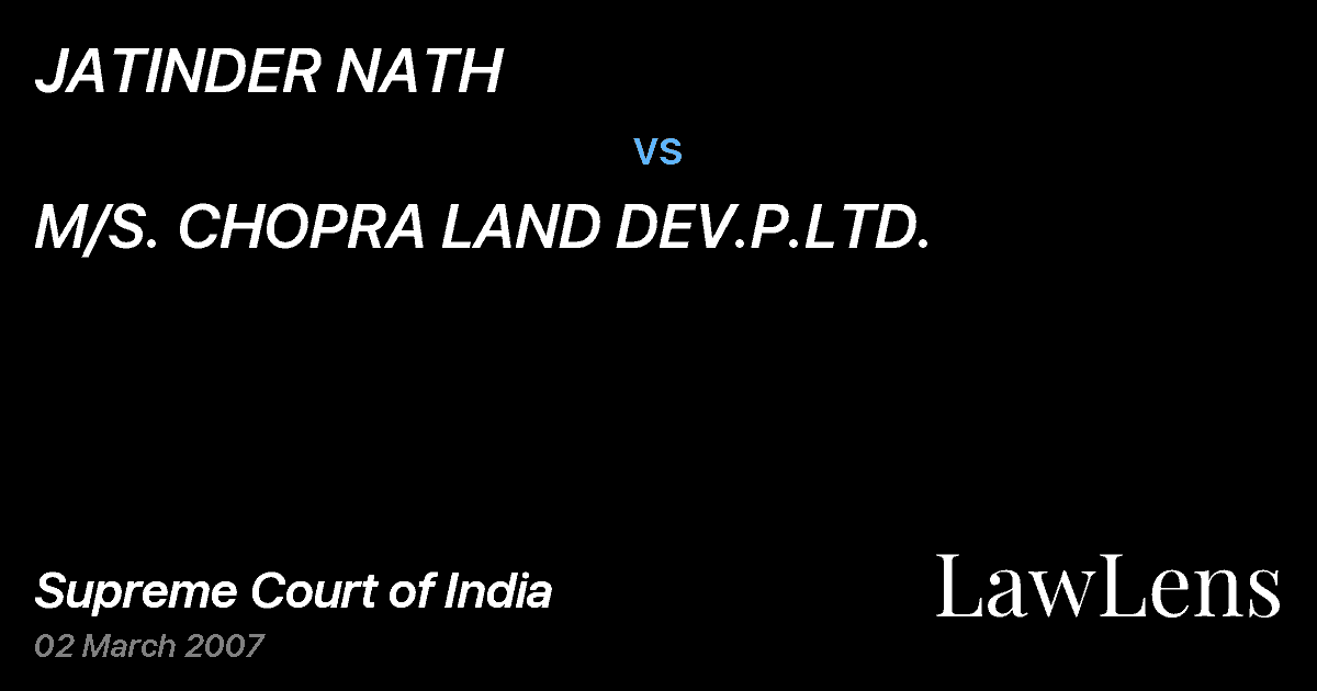 Preview image for JATINDER NATH vs. M/S. CHOPRA LAND DEV.P.LTD.