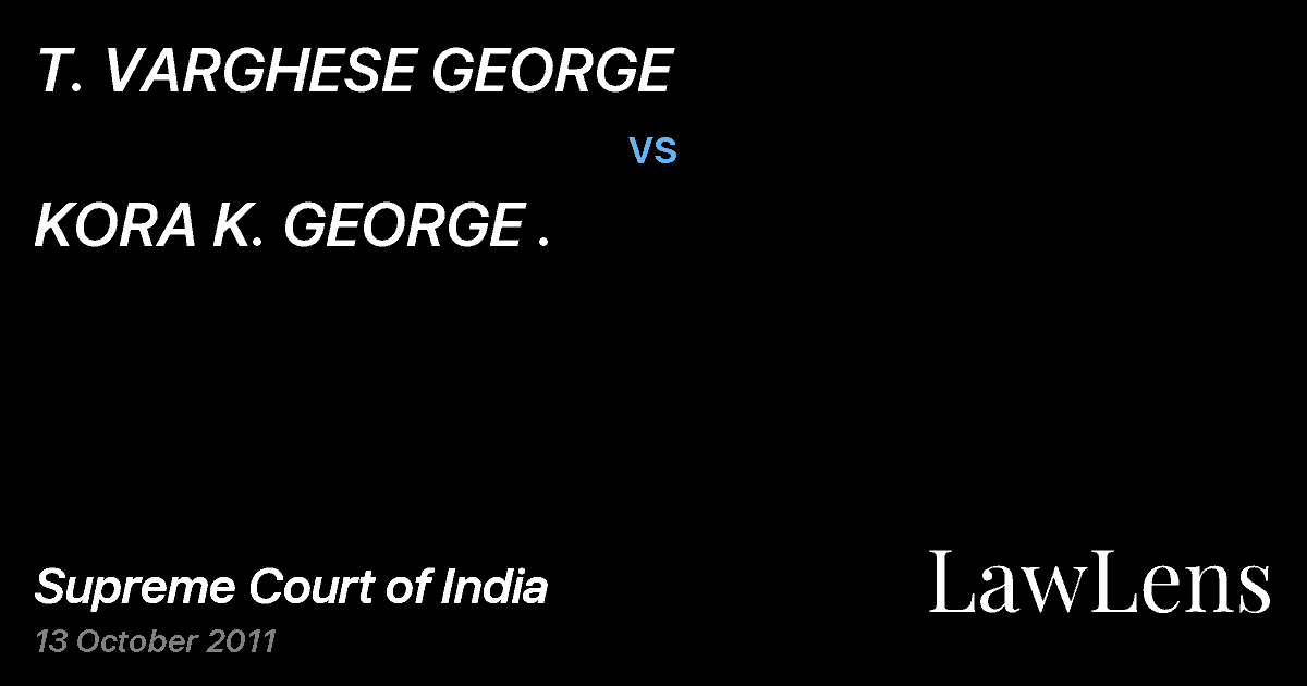 Preview image for T. VARGHESE GEORGE vs. KORA K. GEORGE .