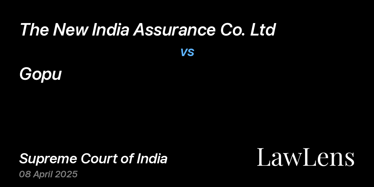 Preview image for The New India Assurance Co. Ltd vs. Gopu