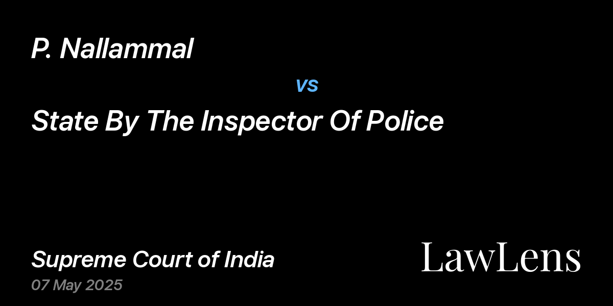Preview image for P. Nallammal vs. State By The Inspector Of Police