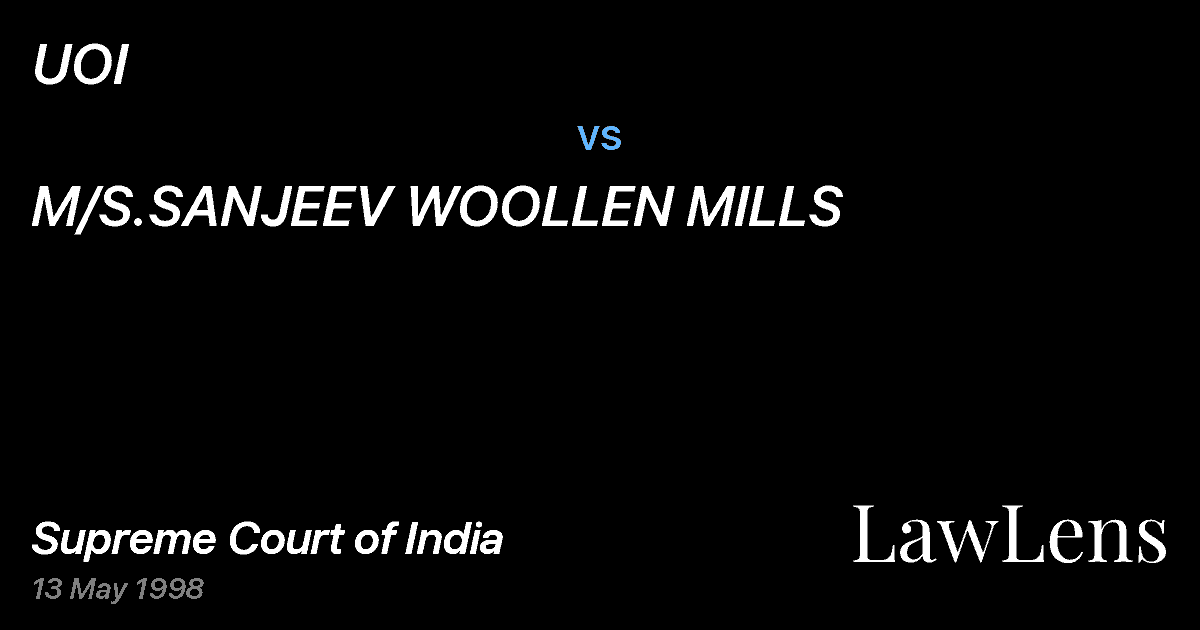 Preview image for UOI vs. M/S.SANJEEV WOOLLEN MILLS